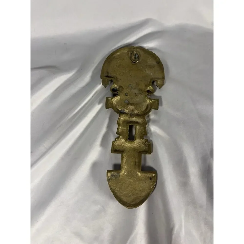 VTG Peruvian Inca Brass Tumi knife Wall Hanging Decor Peru Deity 10.5